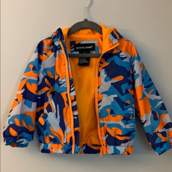 North Zone:Neon Camo Raincoat Size 2T - Picture 1 of 4